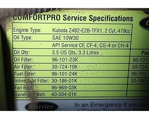 CARRIER ComfortPro PC6000 Auxiliary Power Unit