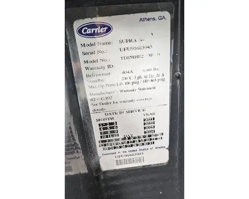 CARRIER SUPRA S8 Refer Unit