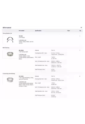 CATERPILLAR 3406B Engine Reman Kit
