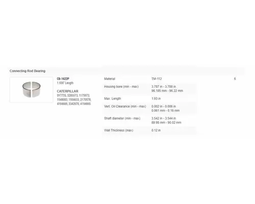CATERPILLAR 3406C Engine Reman Kit