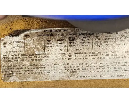 CATERPILLAR 3406E Engine Assembly