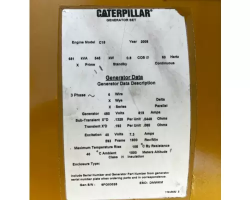 CATERPILLAR C-18 Gen Set(9010)