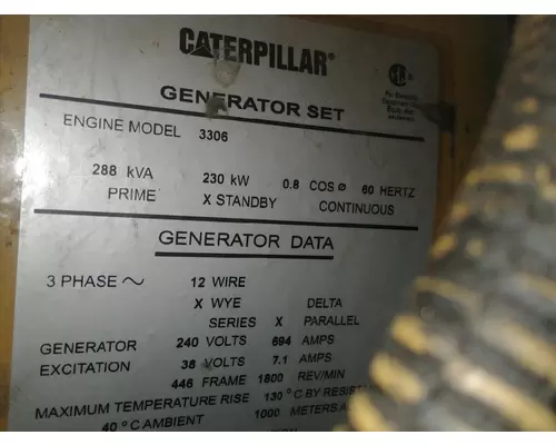 CAT 230KW GENERATOR Generator Set