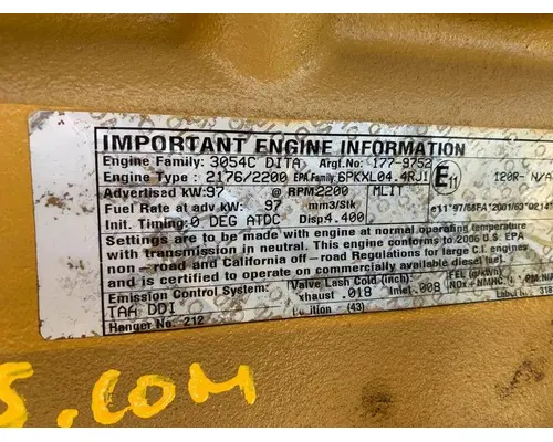 CAT 3054C Engine Assembly