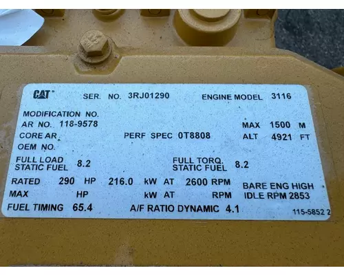 CAT 3116 Engine Assembly