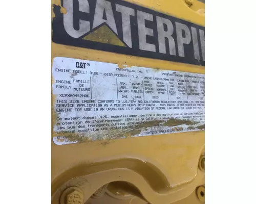 CAT 3126B 249HP AND BELOW ENGINE ASSEMBLY