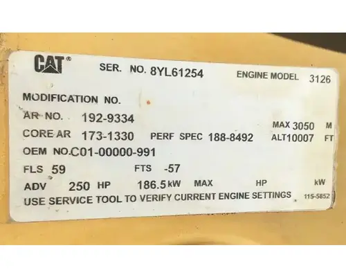CAT 3126B Engine Assembly