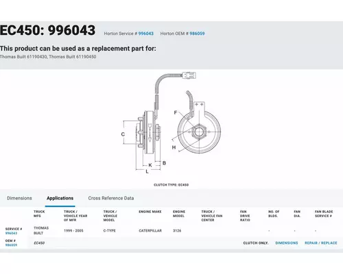 CAT 3126B Fan Clutch