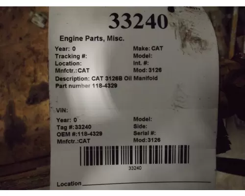 CAT 3126B Intake Manifold