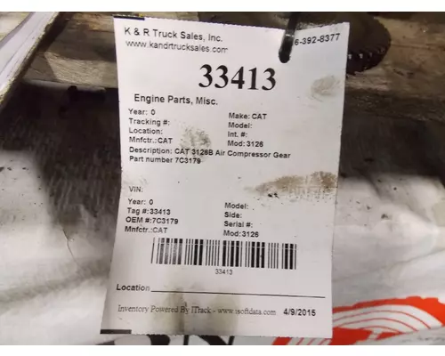 CAT 3126B Timing Gears