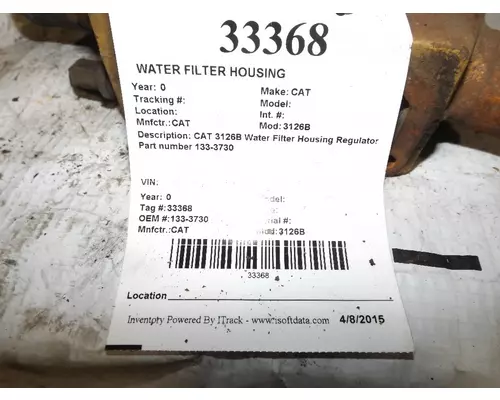 CAT 3126B Water Filter Base