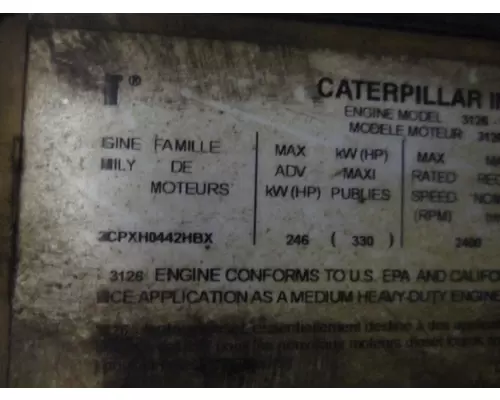 CAT 3126E 249HP AND BELOW ENGINE ASSEMBLY