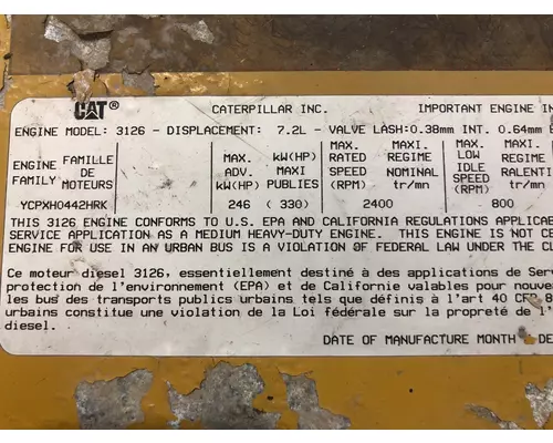 CAT 3126 Engine Assembly
