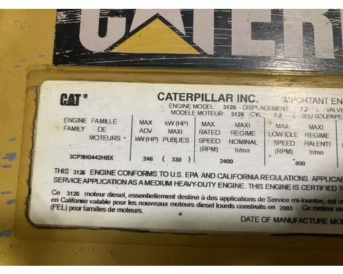 CAT 3126 Engine Assembly