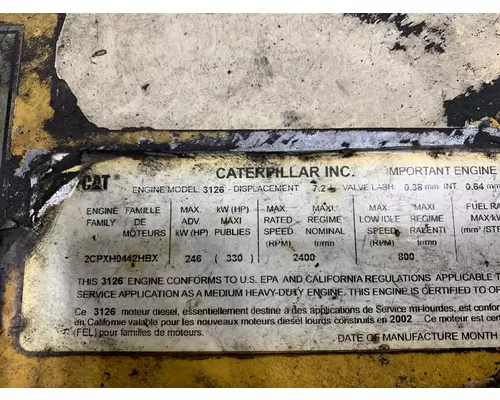 CAT 3126 Engine Assembly