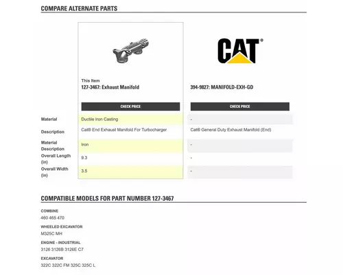 CAT 3126 Intake Manifold