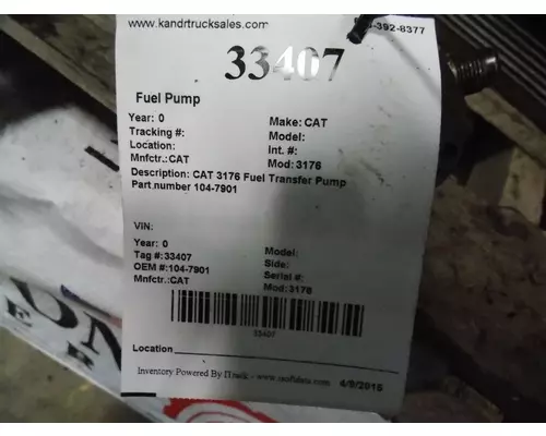 CAT 3176 Fuel Pump
