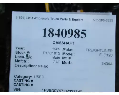 CAT 3406A CAMSHAFT