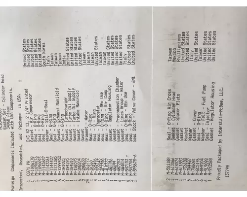 CAT 3406B Engine Misc. Parts