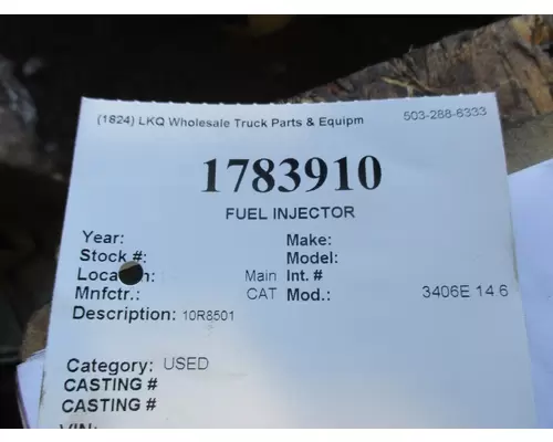 CAT 3406E 14.6 FUEL INJECTOR