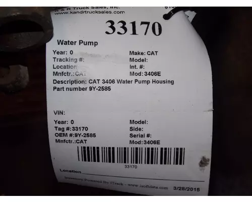 CAT 3406E Water Pump