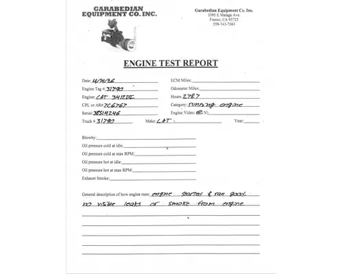 CAT 3412DI Engine Assembly