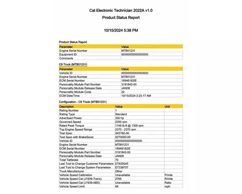 CAT C-9 ECM