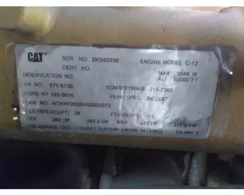 CAT C12 (70 PIN) 2KS 8YN 9SM MBL ENGINE ASSEMBLY