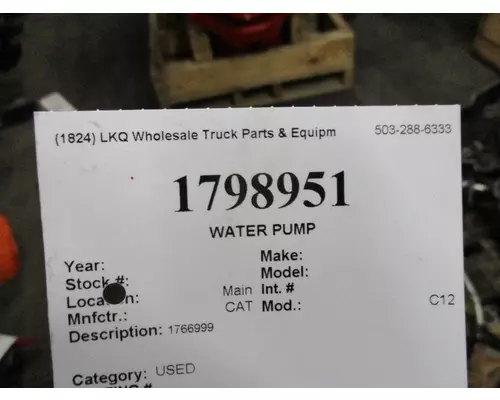 CAT C12 WATER PUMP