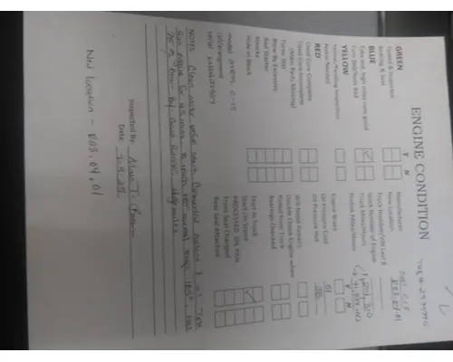CAT C15 (SINGLE TURBO - EPA98) ENGINE ASSEMBLY