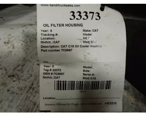 CAT C15 Oil Filter Housing