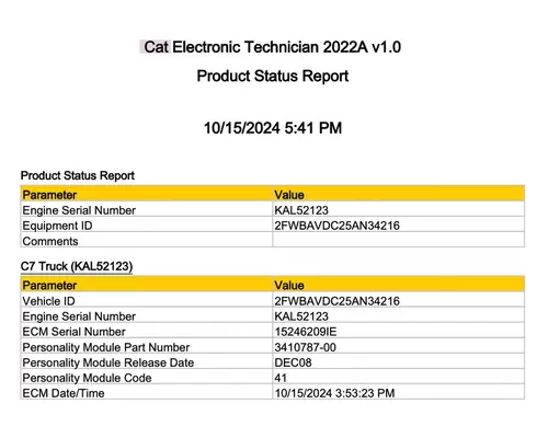 CAT C7 ECM