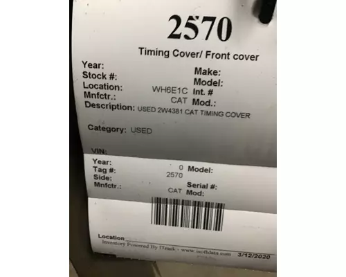 CAT  Timing Cover Front cover