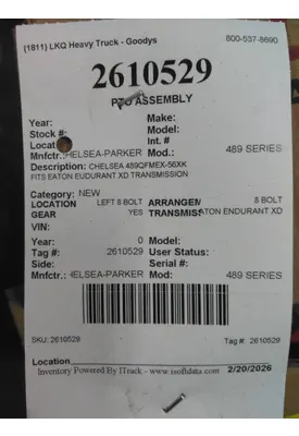 CHELSEA-PARKER 489 SERIES PTO ASSEMBLY