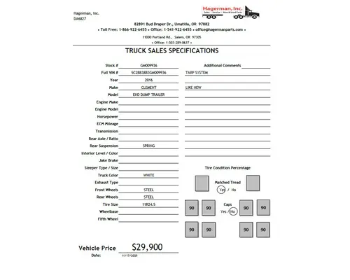 CLEMENT TRAILER Vehicle For Sale