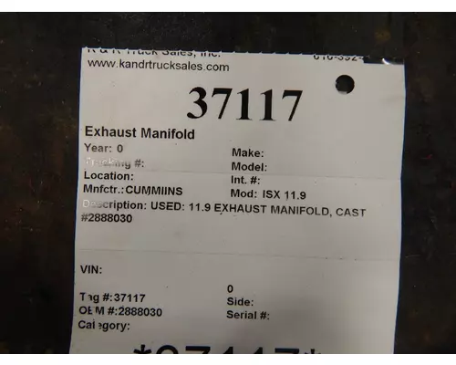 CUMMINS* ISX 11.9 Exhaust Manifold