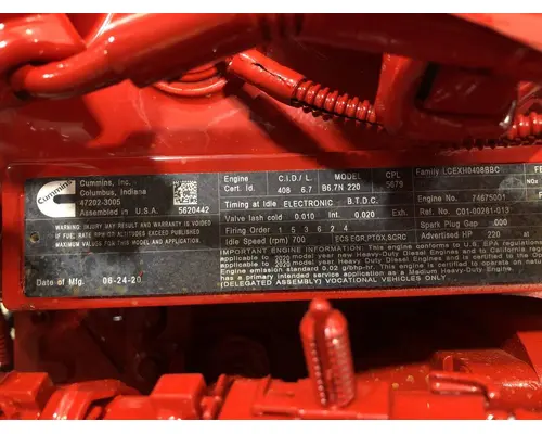 CUMMINS B6.7 N Engine Assembly