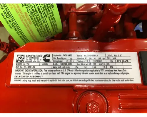 CUMMINS B6.7 Engine Assembly