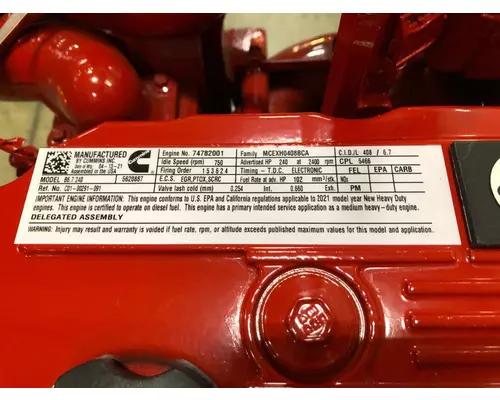 CUMMINS B6.7 Engine Assembly