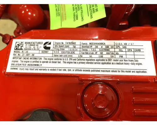 CUMMINS B6.7 Engine Assembly