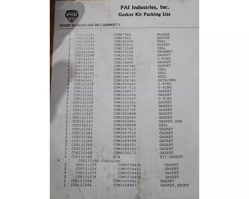 CUMMINS Big Cam 855 Engine Parts, Misc.