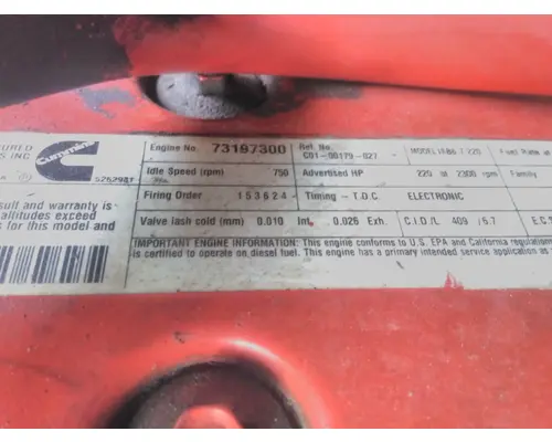 CUMMINS ISB 3070 ENGINE ASSEMBLY