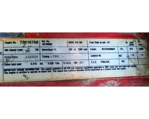 CUMMINS ISB 3238 ENGINE ASSEMBLY