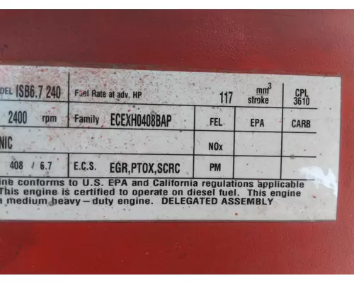 CUMMINS ISB 3610 ENGINE ASSEMBLY