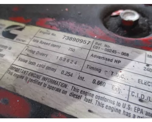 CUMMINS ISB 4515 ENGINE ASSEMBLY