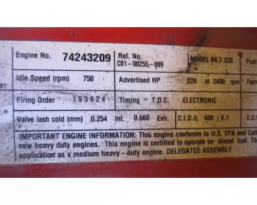 CUMMINS ISB 4569 ENGINE ASSEMBLY