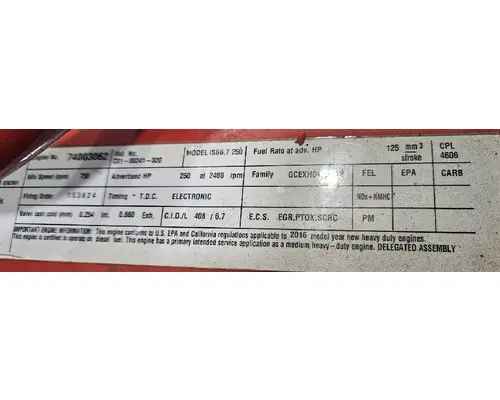 CUMMINS ISB 6.7 Engine Assembly