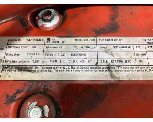 CUMMINS ISB6.7 Engine Assembly