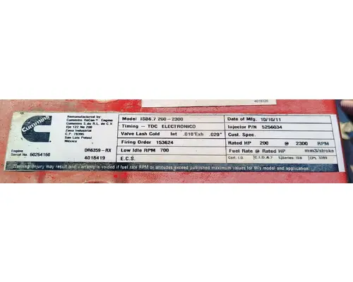 CUMMINS ISB6.7 Engine Assembly