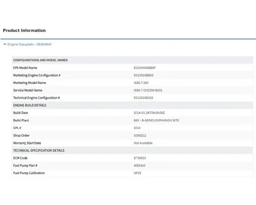 CUMMINS ISB ENGINE ASSEMBLY